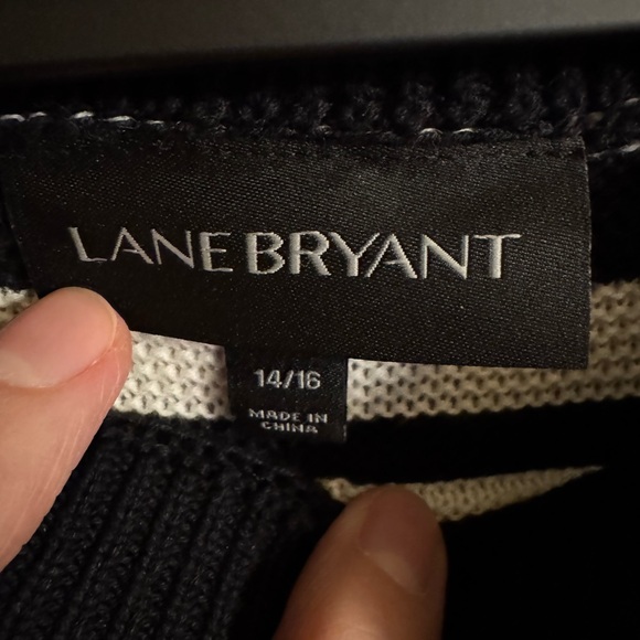 Lane Bryant-Black/White Striped Sweater - Picture 6 of 15